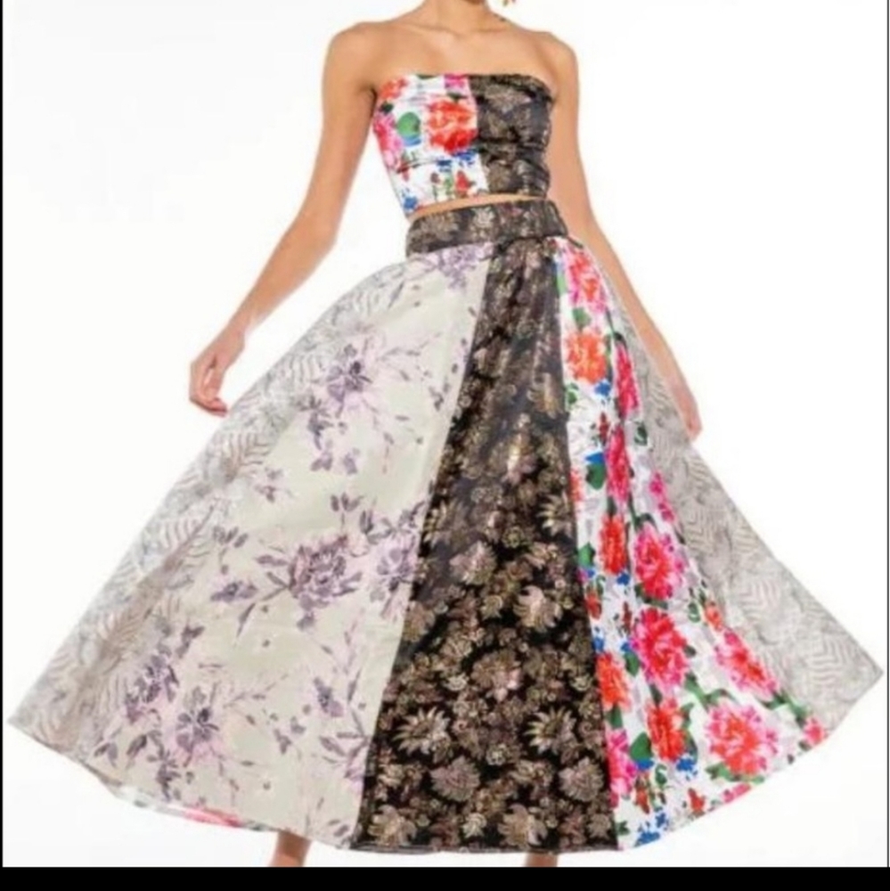Flower skirt corset set